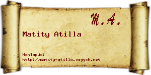 Matity Atilla névjegykártya